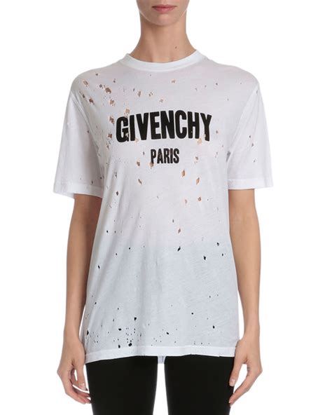 distressed givenchy t shirt|givenchy t shirt with holes.